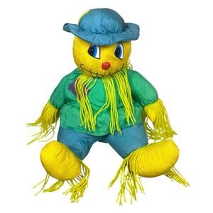 Vtg Puffy Nylon Stuffed Scarecrow Fall Halloween Decor Midwestern Home Products
